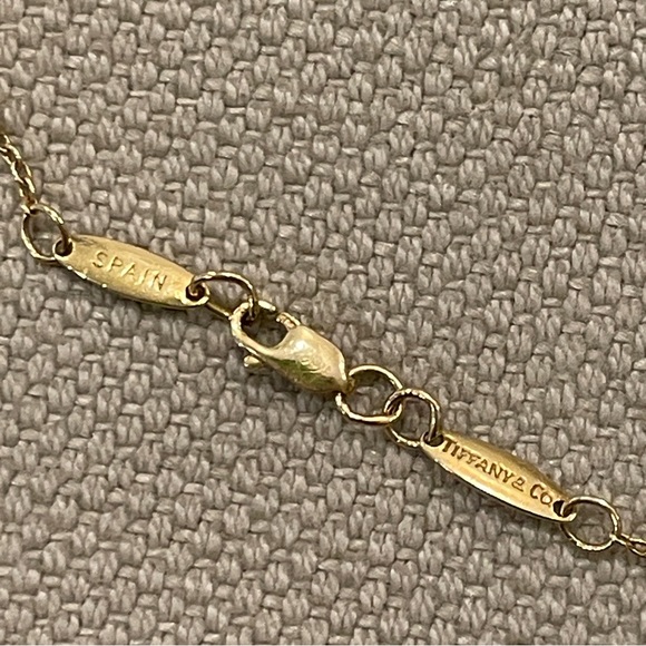 ❤️Tiffany & Co.❤️Elsa Peretti 18k Tri-Color Gold Triple Open Hearts Necklace - Picture 8 of 9